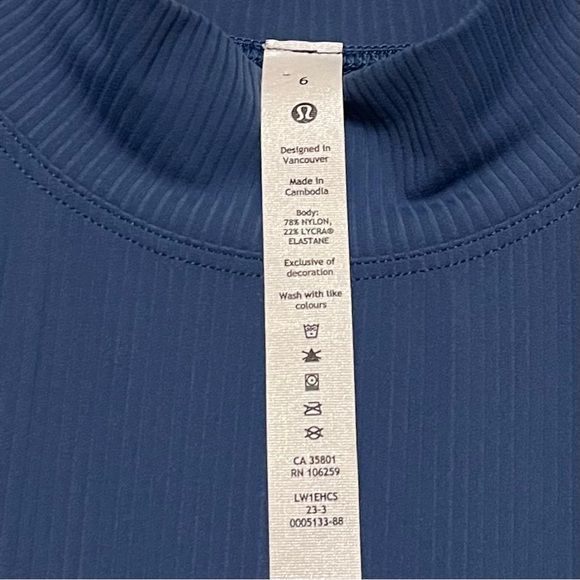 Lululemon 2023 All Aligned Ribbed Short Sleeve Dress Pitch Blue Nulu Athleisure - Picture 11 of 14